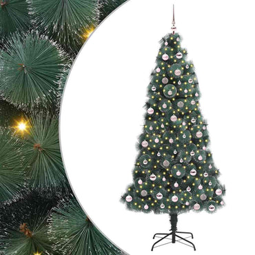 vidaXL Künstlicher vorbeleuchteter Weihnachtsbaum mit Kugelset 240 cm