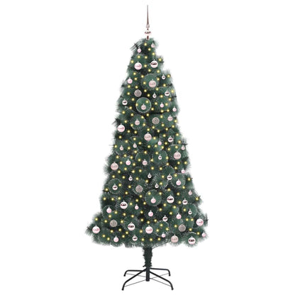 vidaXL Künstlicher vorbeleuchteter Weihnachtsbaum mit Kugelset 240 cm