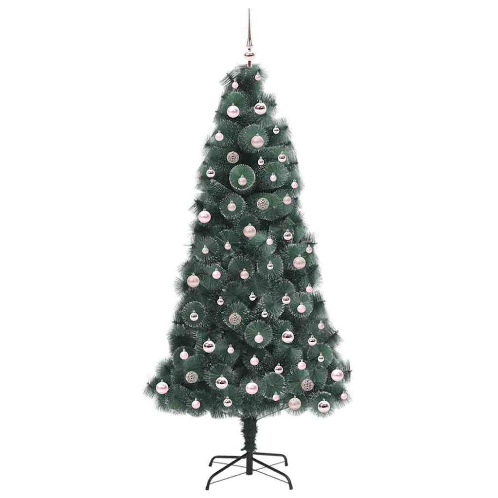 vidaXL Künstlicher vorbeleuchteter Weihnachtsbaum mit Kugelset 240 cm