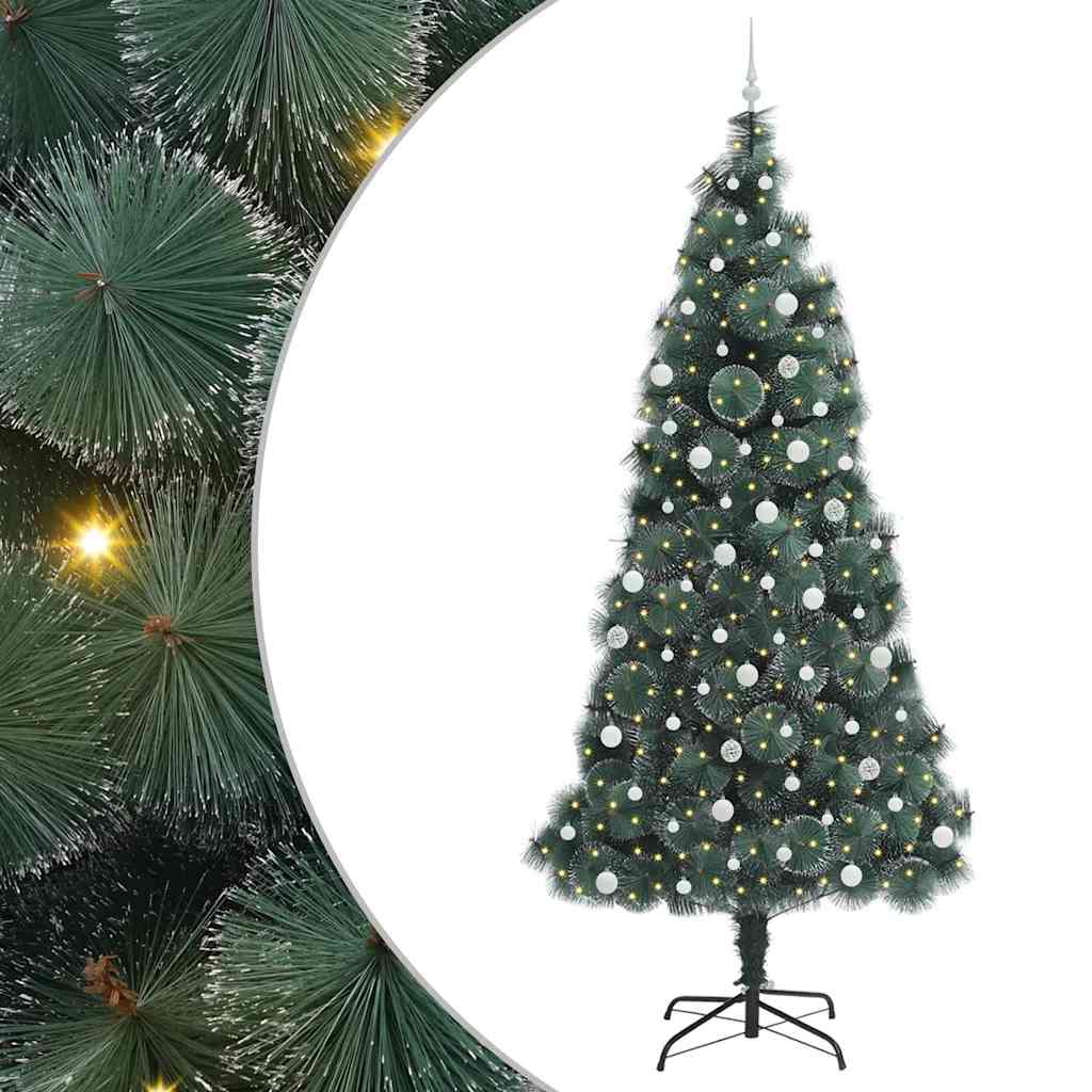 vidaXL Künstlicher vorbeleuchteter Weihnachtsbaum mit Kugelset 240 cm