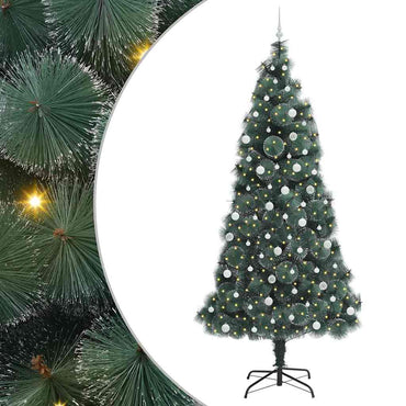 vidaXL Künstlicher vorbeleuchteter Weihnachtsbaum mit Kugelset 240 cm