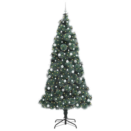 vidaXL Künstlicher vorbeleuchteter Weihnachtsbaum mit Kugelset 240 cm