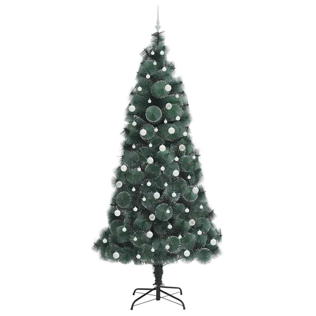 vidaXL Künstlicher vorbeleuchteter Weihnachtsbaum mit Kugelset 240 cm
