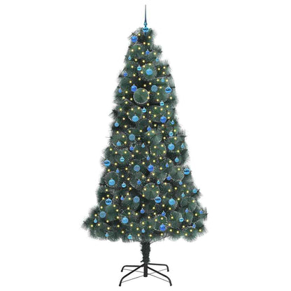 vidaXL Künstlicher vorbeleuchteter Weihnachtsbaum mit Kugelset 240 cm