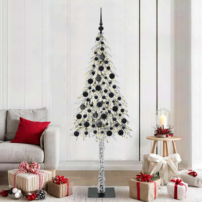 vidaXL Sapin de Noël 300 LED Blanc 180 cm PE et acier