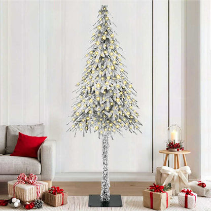 vidaXL Weihnachtsbaum mit 300 LEDs Weiß 210 cm PE und Stahl