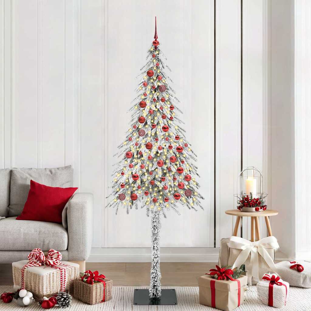 vidaXL Sapin de Noël avec 300 LED Blanc 210 cm PE et Acier
