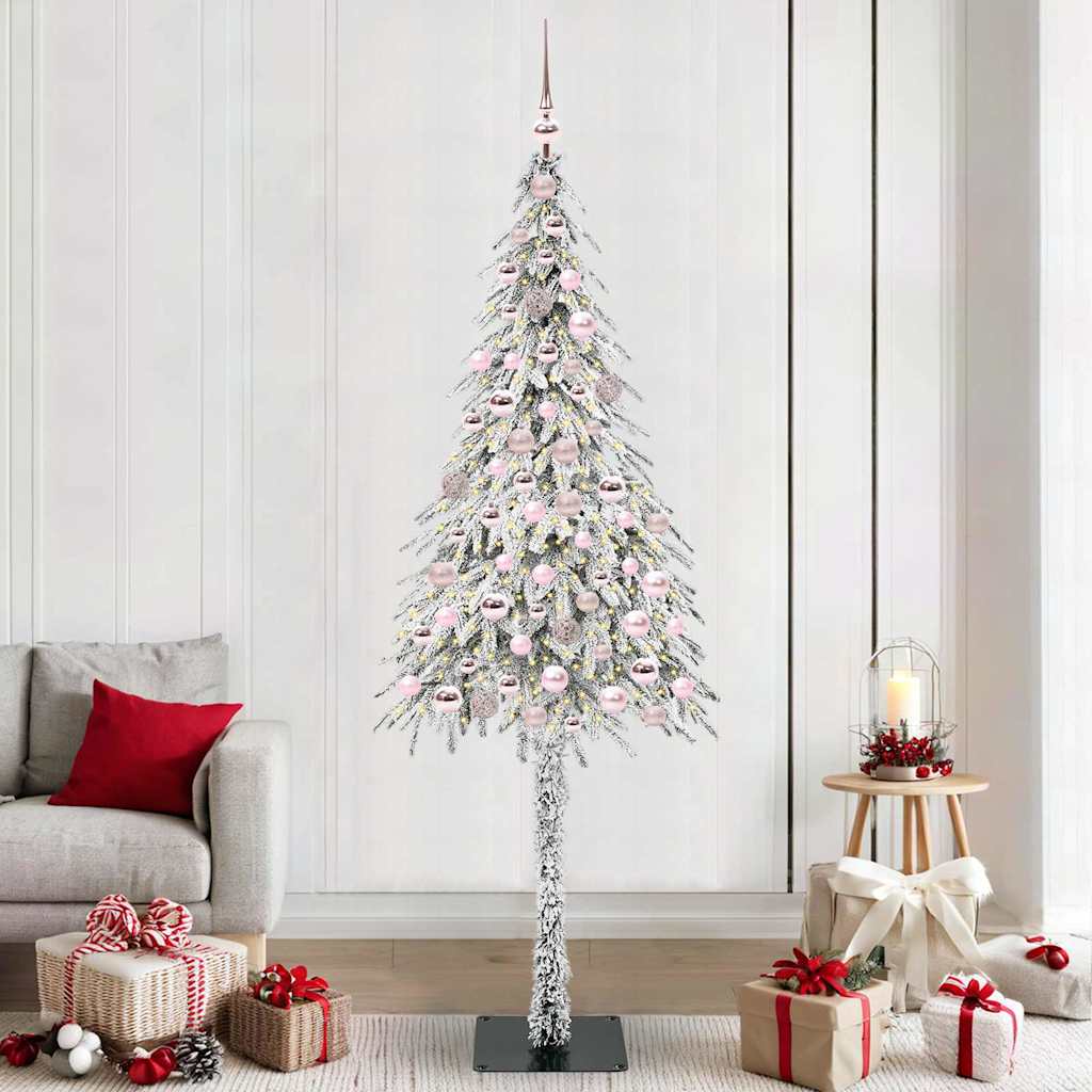 vidaXL Sapin de Noël avec 300 LED Blanc 210 cm PE et acier