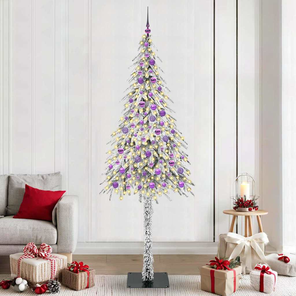 vidaXL Sapin de Noël avec 300 LED Blanc 210 cm PE et Acier
