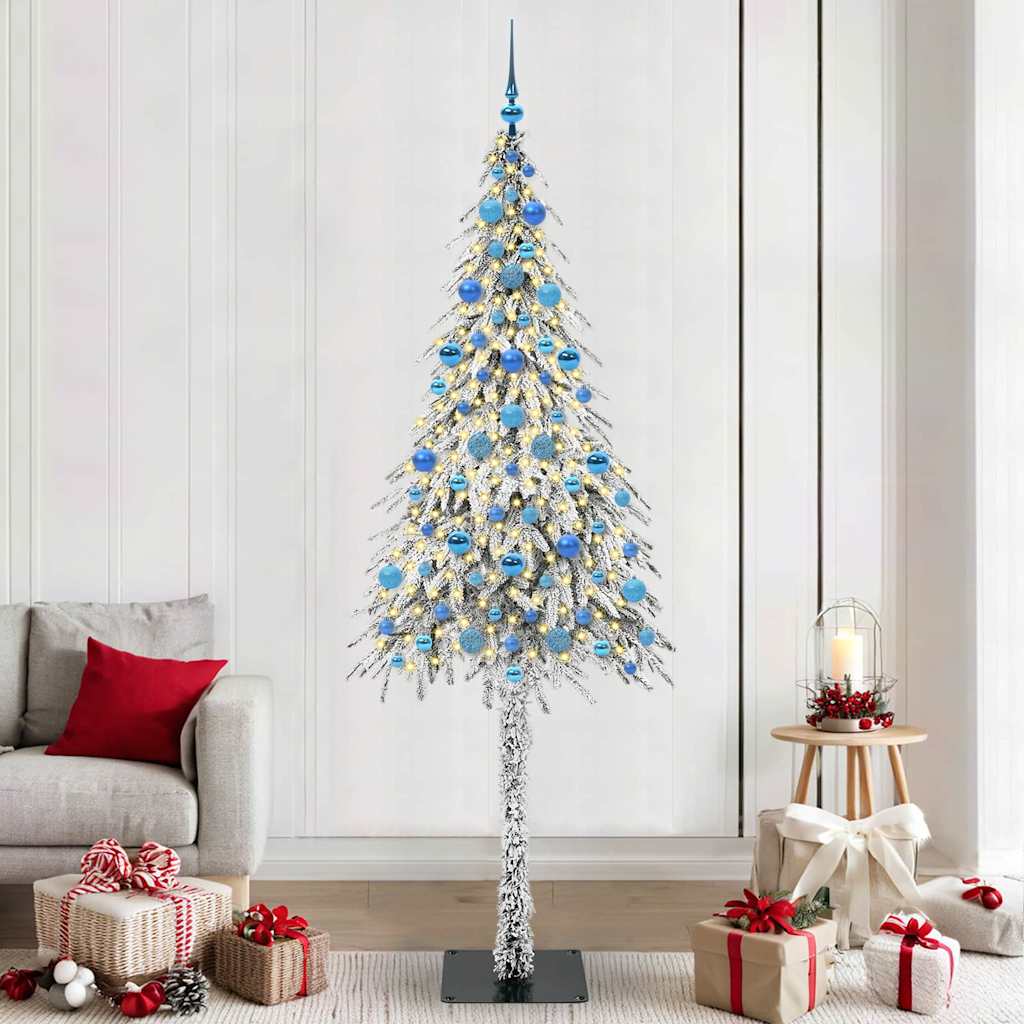 vidaXL Sapin de Noël avec 300 LED Blanc 210 cm PE et Acier
