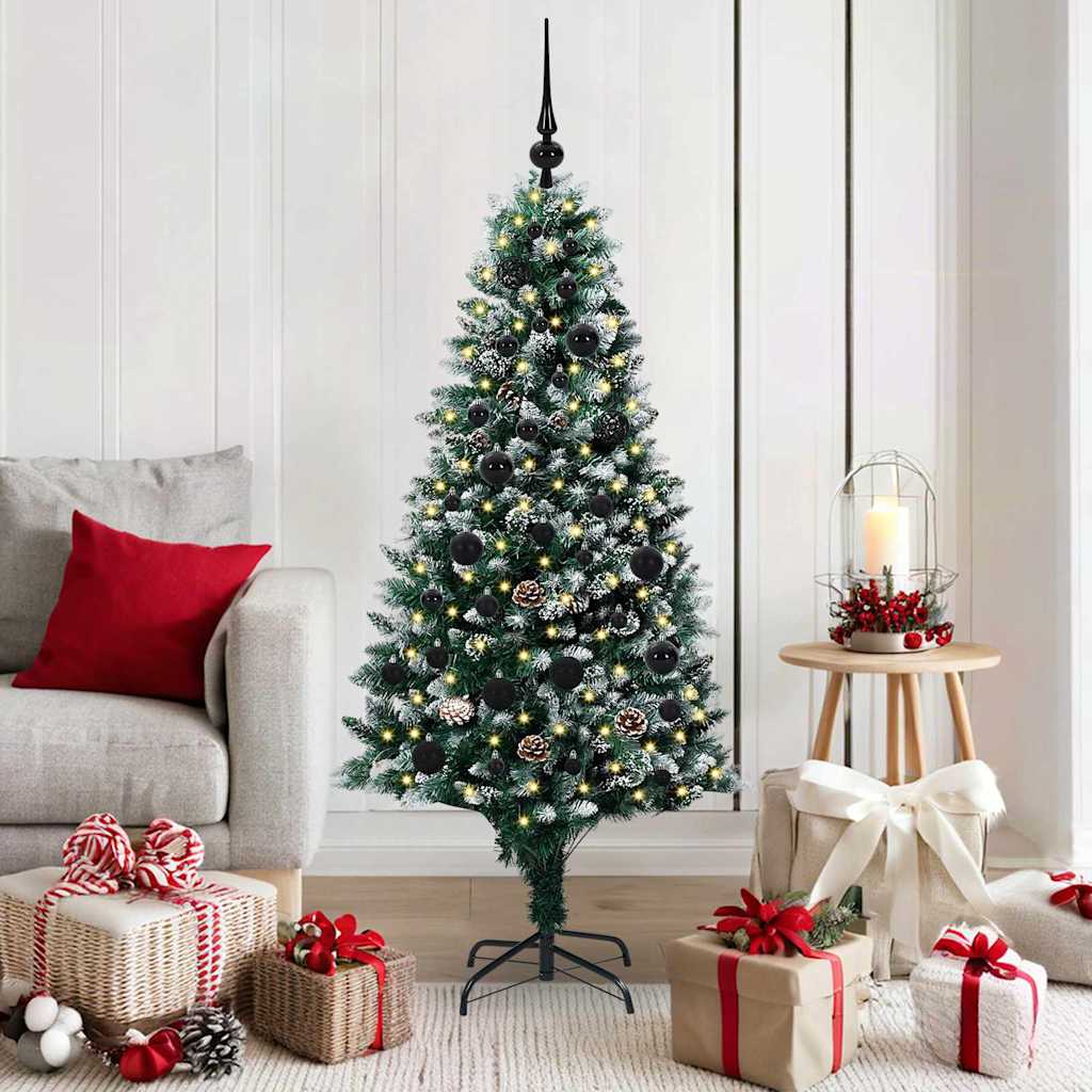 vidaXL Künstlicher Weihnachtsbaum mit 150 LEDs mit Ständer Grün 150 cm
