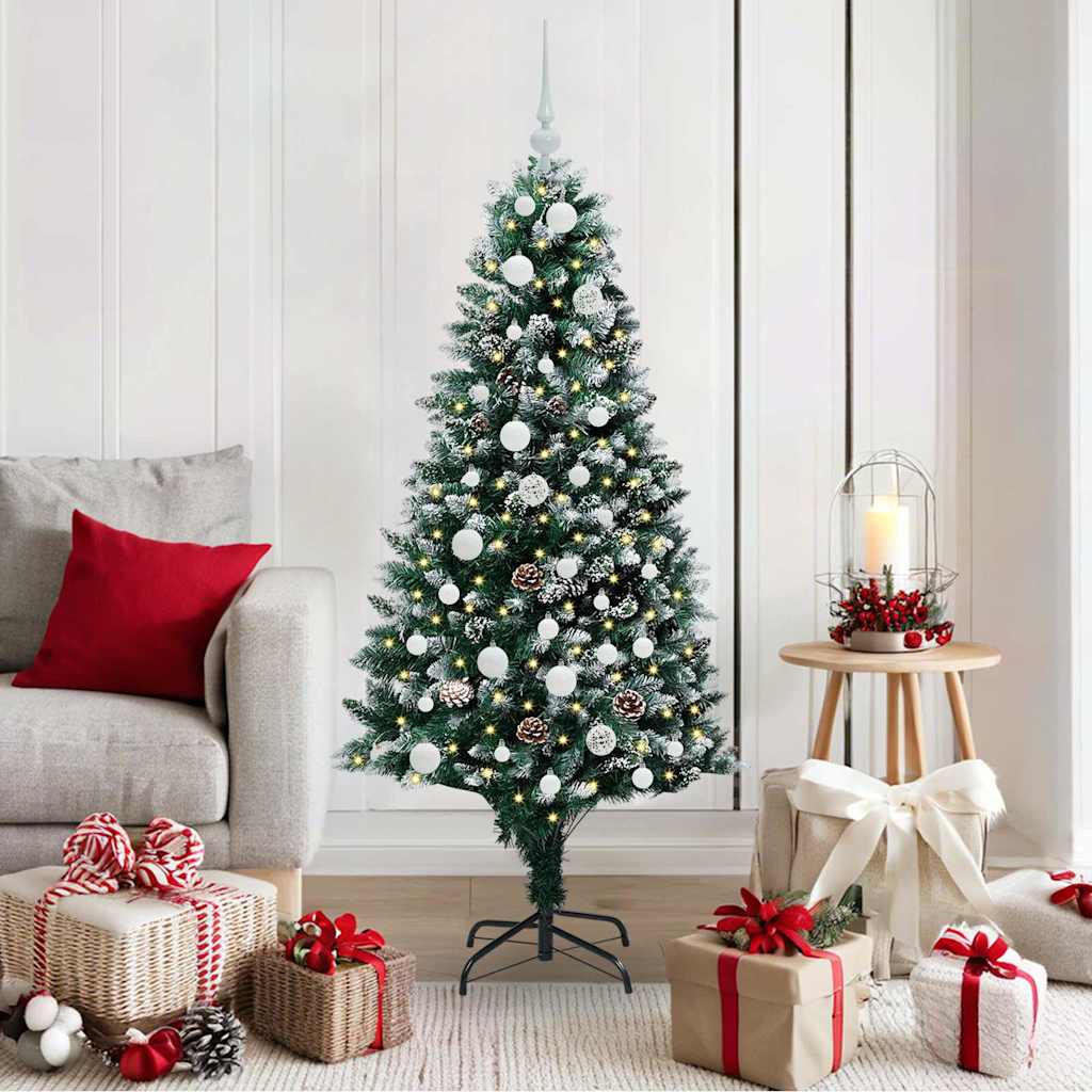 vidaXL Künstlicher Weihnachtsbaum mit 150 LEDs mit Ständer Grün 150 cm