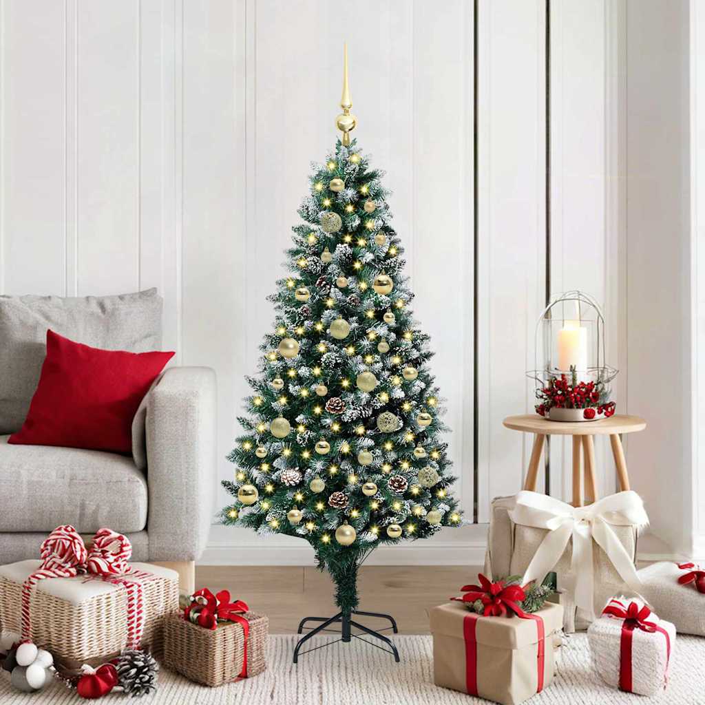 vidaXL Künstlicher Weihnachtsbaum mit 150 LEDs mit Ständer Grün 150 cm