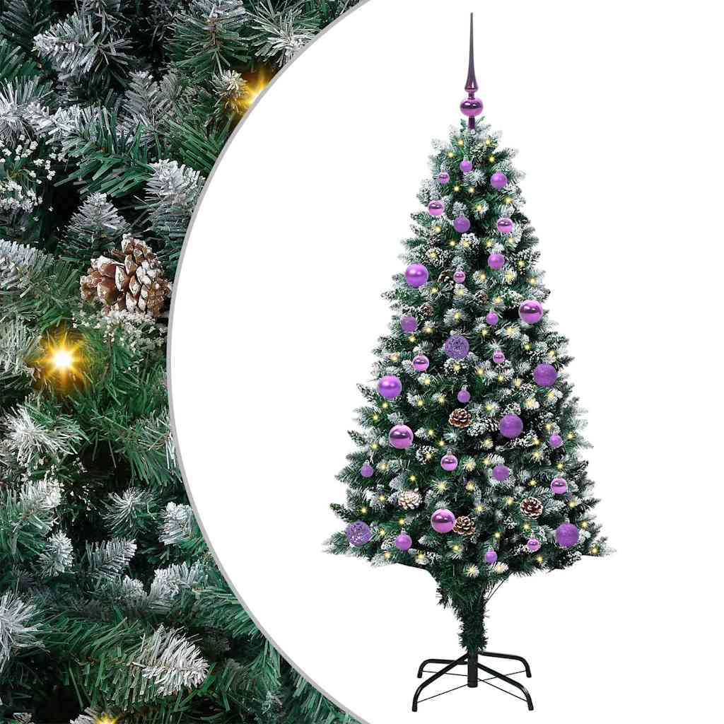 vidaXL Künstlicher Weihnachtsbaum mit 150 LEDs mit Ständer Grün 150 cm