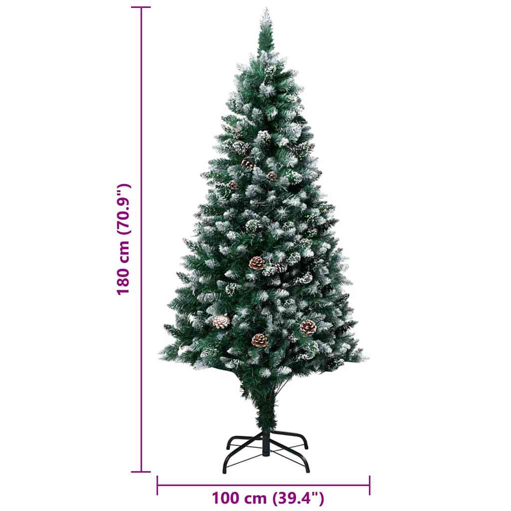 vidaXL Künstlicher Weihnachtsbaum mit 300 LEDs mit Ständer Grün 180 cm