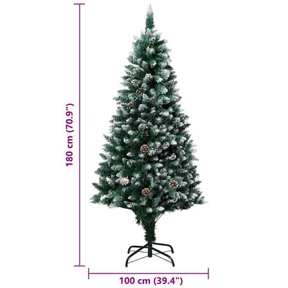 vidaXL Künstlicher Weihnachtsbaum mit 300 LEDs mit Ständer Grün 180 cm