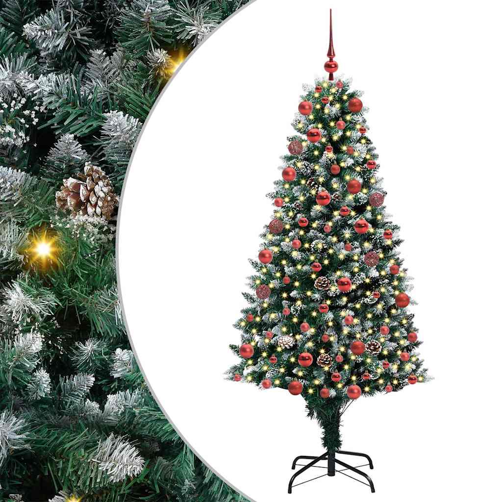 Künstlicher Weihnachtsbaum mit 300 LEDs mit Ständer Grün 180 cm