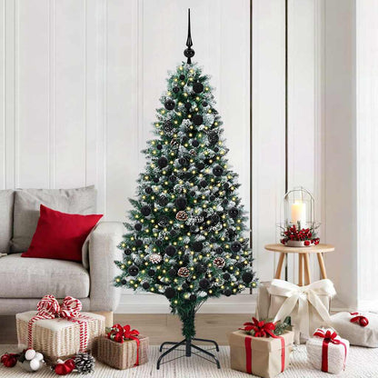 vidaXL Sapin de Noël artificiel avec 300 LED et support Vert 180 cm