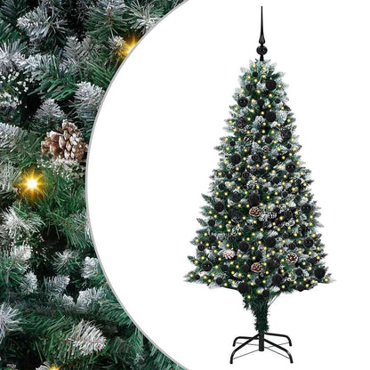 vidaXL Sapin de Noël artificiel avec 300 LED et support Vert 180 cm