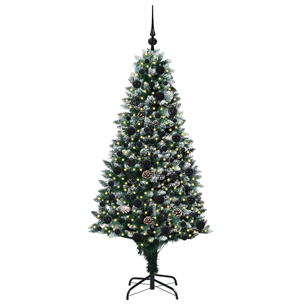 vidaXL Sapin de Noël artificiel avec 300 LED et support Vert 180 cm
