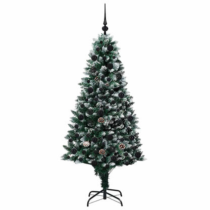 vidaXL Sapin de Noël artificiel avec 300 LED et support Vert 180 cm