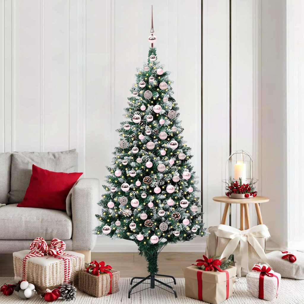 vidaXL Sapin de Noël artificiel 300 LED avec support Vert 180 cm