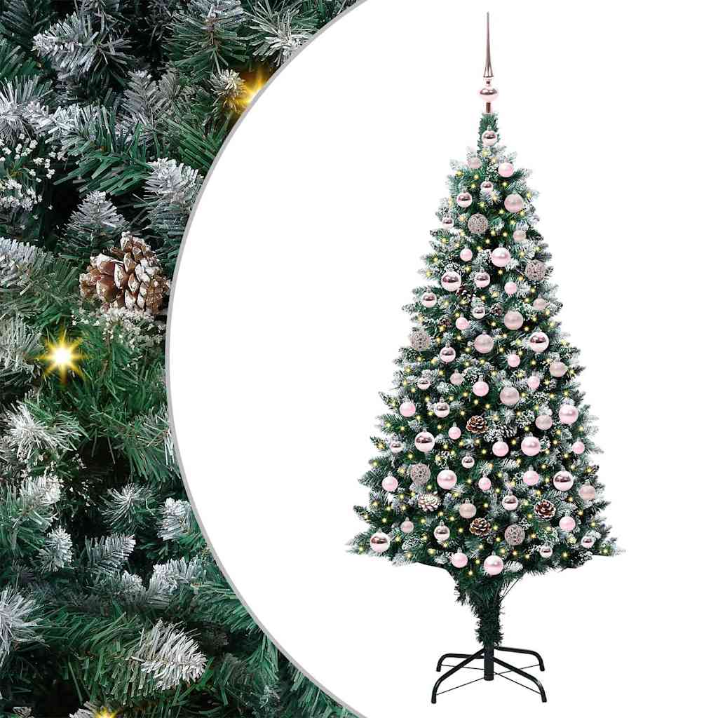 vidaXL Sapin de Noël artificiel 300 LED avec support Vert 180 cm