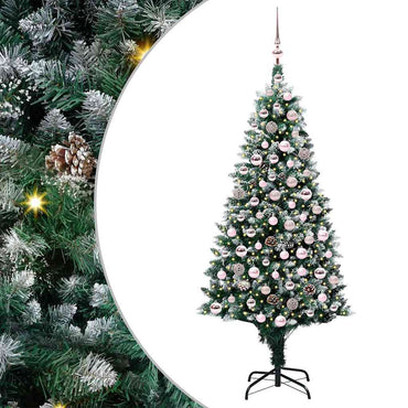 vidaXL Sapin de Noël artificiel 300 LED avec support Vert 180 cm