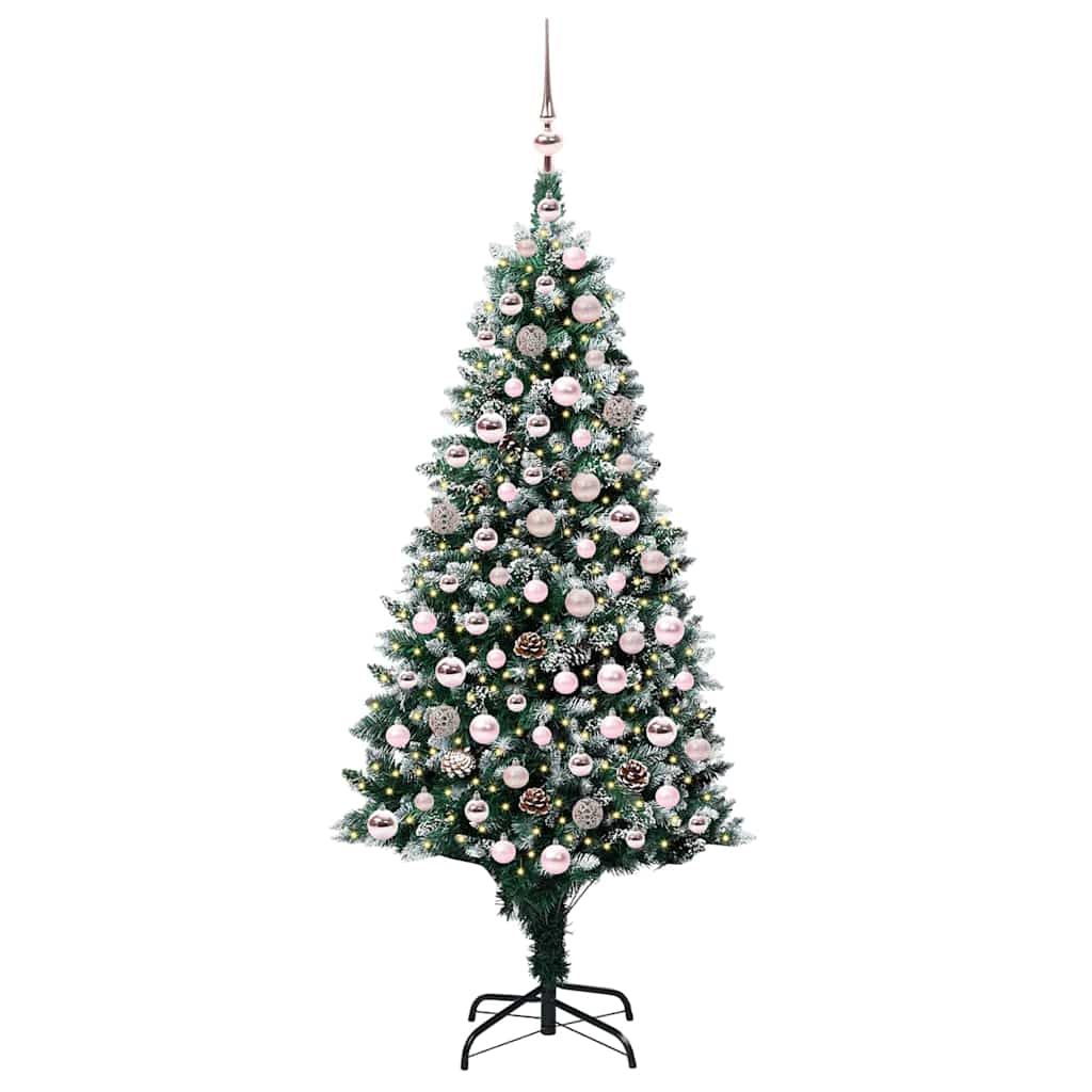 vidaXL Sapin de Noël artificiel 300 LED avec support Vert 180 cm