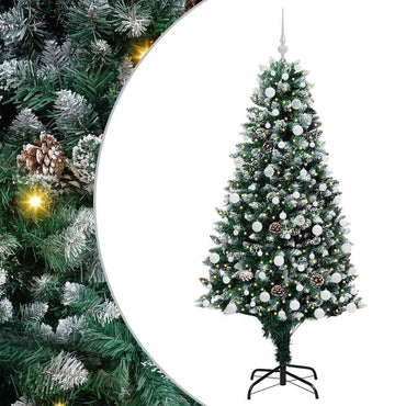 vidaXL Sapin de Noël artificiel avec 300 LED et support Vert 180 cm