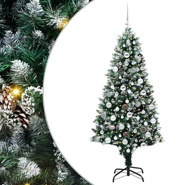 vidaXL Sapin de Noël artificiel avec 300 LED et support Vert 180 cm