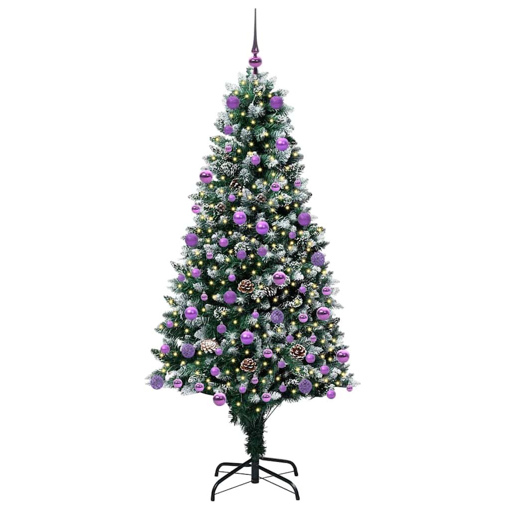 vidaXL Sapin de Noël artificiel avec 300 LED et support Vert 180 cm