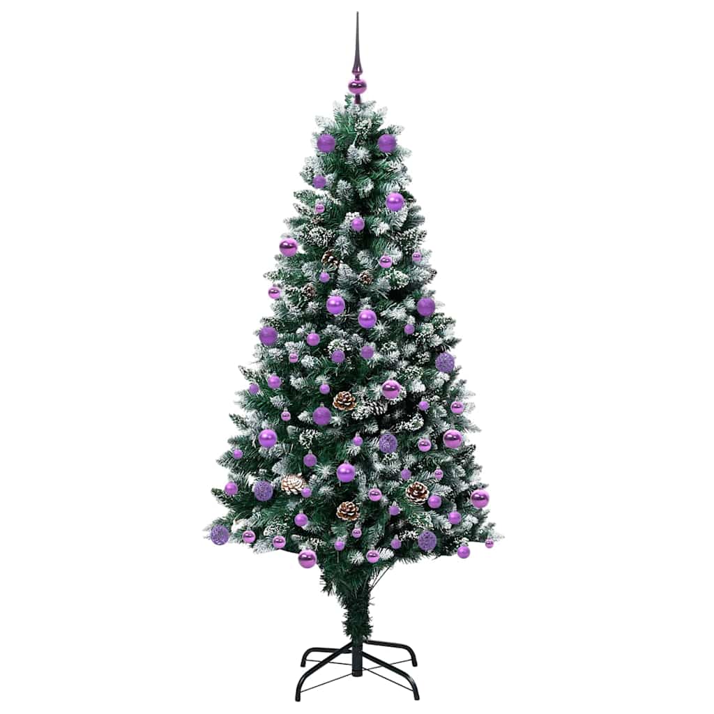 vidaXL Sapin de Noël artificiel avec 300 LED et support Vert 180 cm