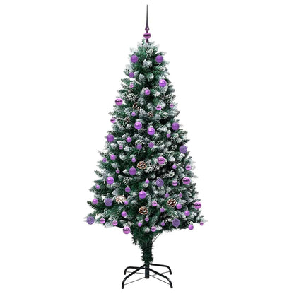 vidaXL Sapin de Noël artificiel avec 300 LED et support Vert 180 cm