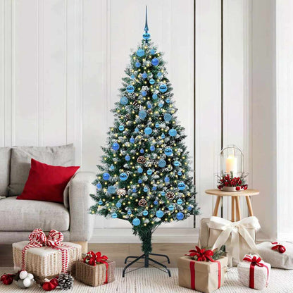 vidaXL Sapin de Noël artificiel avec 300 LED et support Vert 180 cm