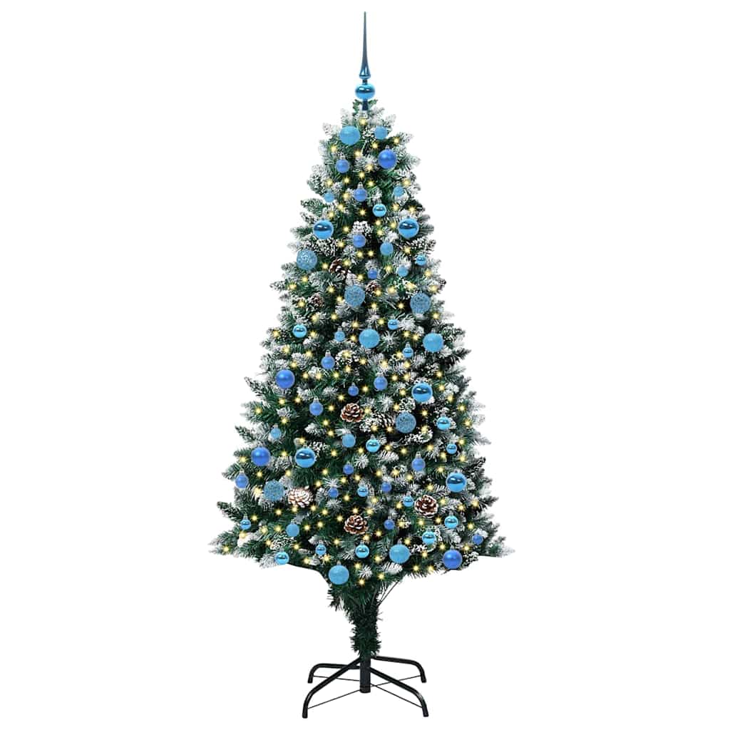 vidaXL Sapin de Noël artificiel avec 300 LED et support Vert 180 cm