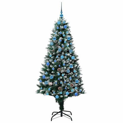 vidaXL Sapin de Noël artificiel avec 300 LED et support Vert 180 cm