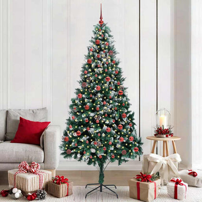 vidaXL Sapin de Noël artificiel avec 300 LED et support Vert 210 cm