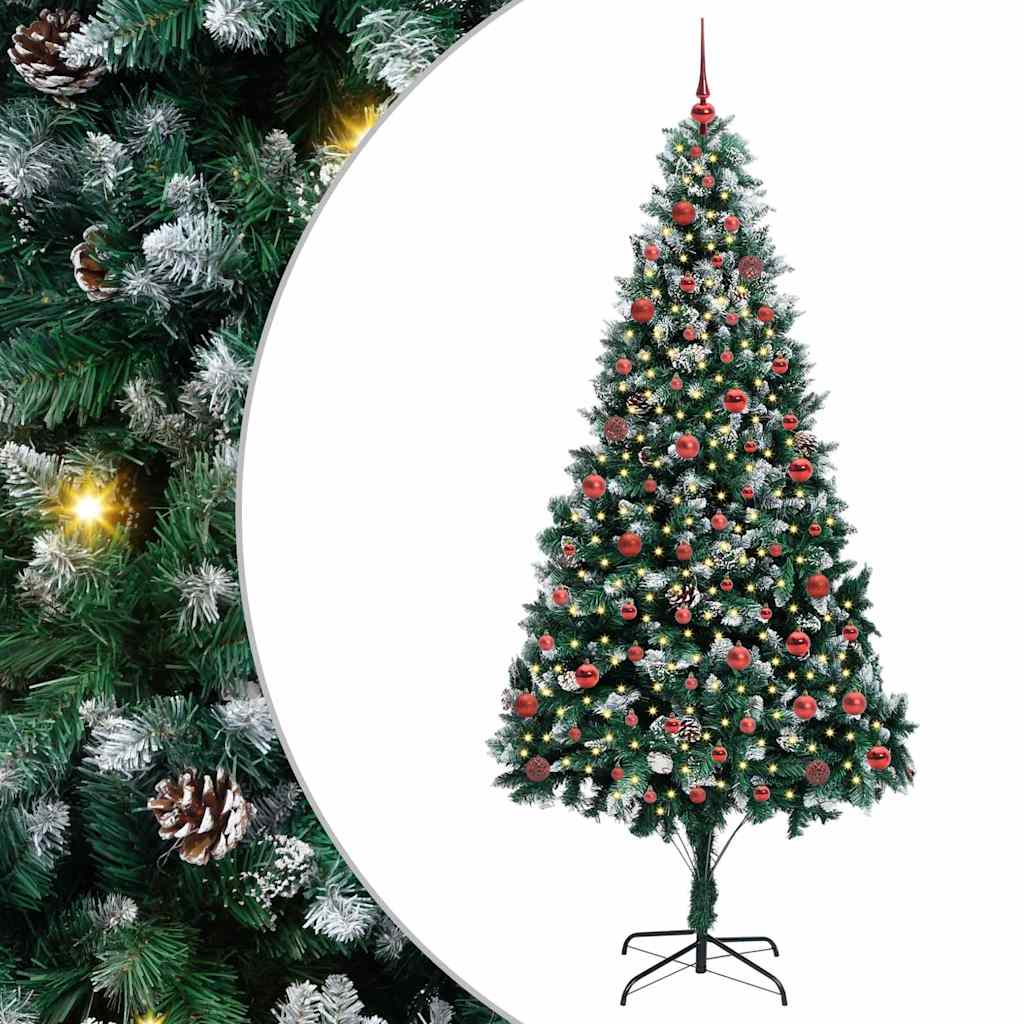 vidaXL Sapin de Noël artificiel avec 300 LED et support Vert 210 cm