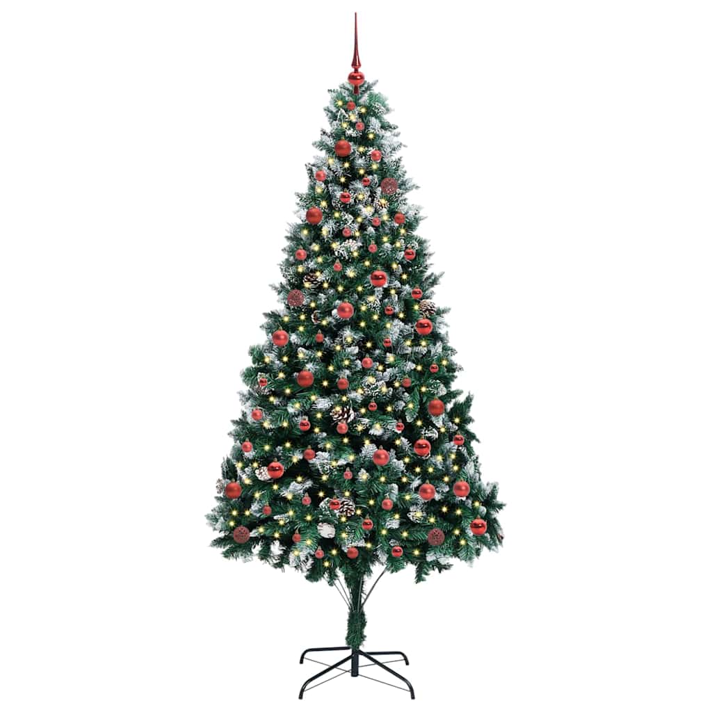 vidaXL Sapin de Noël artificiel avec 300 LED et support Vert 210 cm