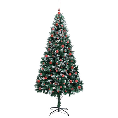 vidaXL Sapin de Noël artificiel avec 300 LED et support Vert 210 cm