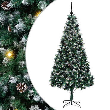 vidaXL Sapin de Noël artificiel avec 300 LED et support Vert 210 cm