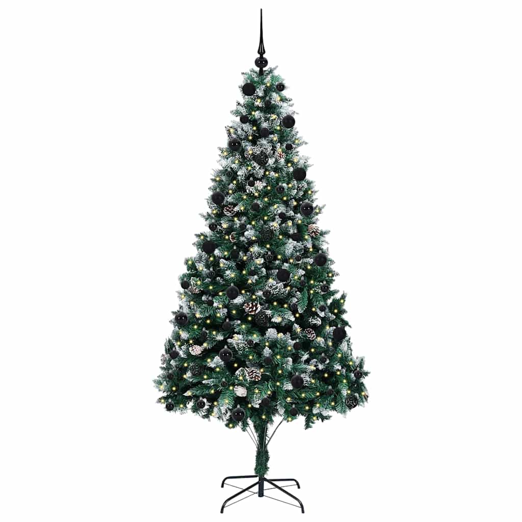 vidaXL Sapin de Noël artificiel avec 300 LED et support Vert 210 cm