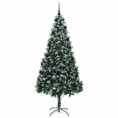 vidaXL Sapin de Noël artificiel avec 300 LED et support Vert 210 cm