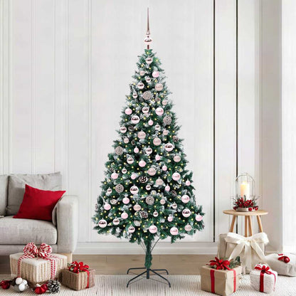 vidaXL Sapin de Noël artificiel avec 300 LED et support Vert 210 cm