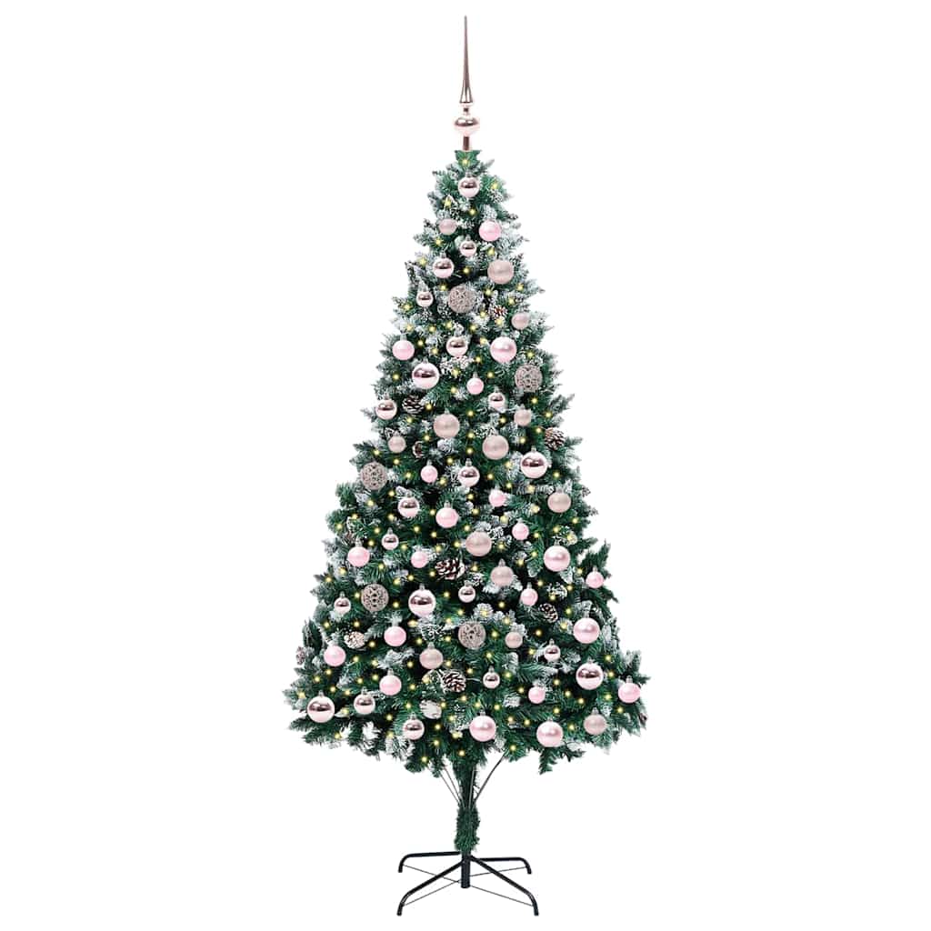 vidaXL Sapin de Noël artificiel avec 300 LED et support Vert 210 cm