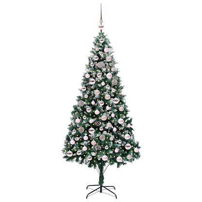 vidaXL Sapin de Noël artificiel avec 300 LED et support Vert 210 cm