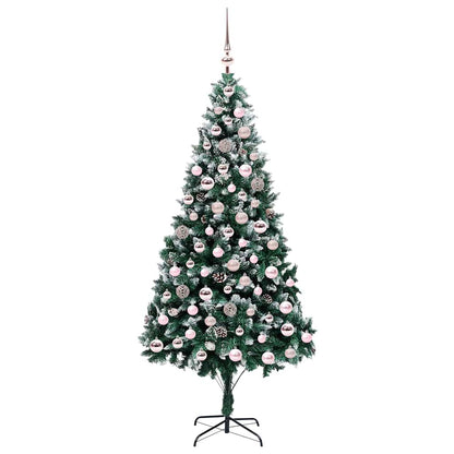 vidaXL Sapin de Noël artificiel avec 300 LED et support Vert 210 cm