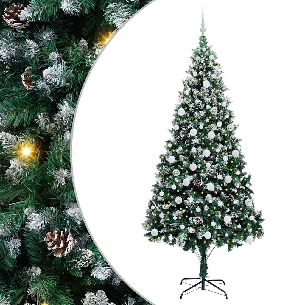 Künstlicher Weihnachtsbaum mit 300 LEDs mit Ständer Grün 210 cm