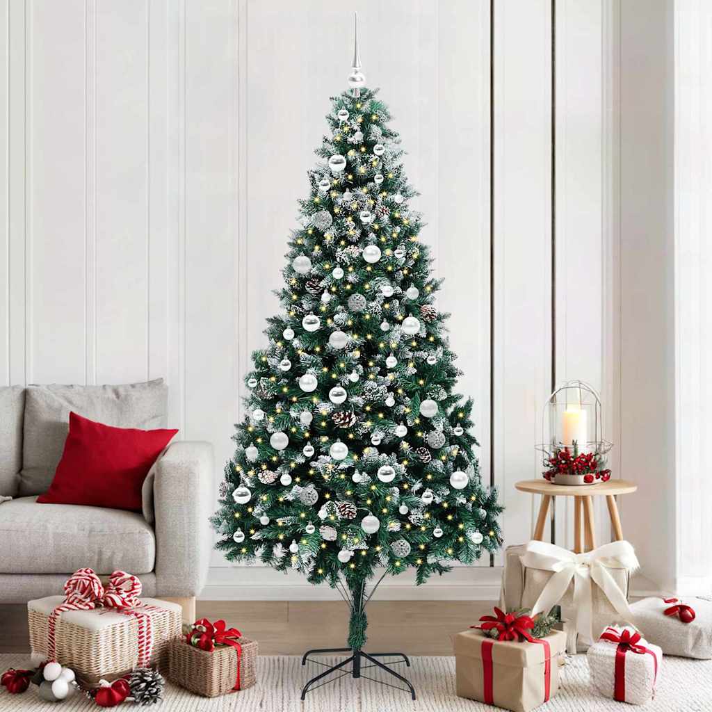 vidaXL Künstlicher Weihnachtsbaum mit 300 LEDs mit Ständer Grün 210 cm